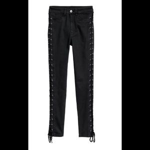 H&M Black Lace Up Jeans